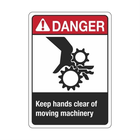 Danger Keep Hands Clear Of Moving Machinery Sign